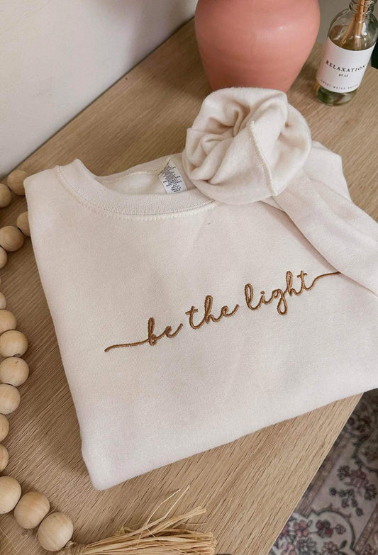 Be The Light Embroidered Crewneck
